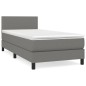 vidaXL Cama box spring con colchón tela gris oscuro 80x200 cm vidaXL Cama box spring con colchón tela gris oscuro 80x200 cm