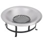 vidaXL Brasero de jardín con parrilla acero inoxidable 76 cm vidaXL Brasero de jardín con parrilla acero inoxidable 76 cm