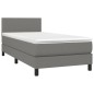 vidaXL Cama box spring con colchón tela gris oscuro 80x200 cm vidaXL Cama box spring con colchón tela gris oscuro 80x200 cm