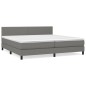 vidaXL Cama box spring con colchón tela gris oscuro 200x200 cm vidaXL Cama box spring con colchón tela gris oscuro 200x200 cm
