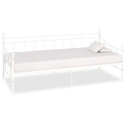vidaXL Estructura de cama de metal blanco 90x200 cm