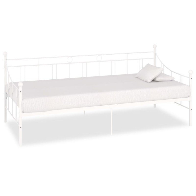 vidaXL Estructura de cama de metal blanco 90x200 cm