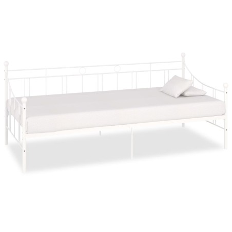 vidaXL Estructura de cama de metal blanco 90x200 cm