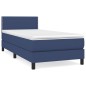 vidaXL Cama box spring con colchón tela azul 90x190 cm vidaXL Cama box spring con colchón tela azul 90x190 cm