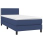 vidaXL Cama box spring con colchón tela azul 90x190 cm vidaXL Cama box spring con colchón tela azul 90x190 cm