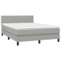 vidaXL Cama box spring con colchón tela gris claro 140x190 cm vidaXL Cama box spring con colchón tela gris claro 140x190 cm