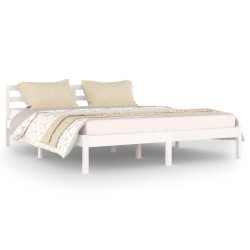 vidaXL Estructura de cama madera maciza de pino blanco 160x200 cm