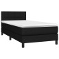 vidaXL Cama box spring con colchón tela negro 80x200 cm