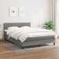 vidaXL Cama box spring con colchón tela gris oscuro 140x200 cm vidaXL Cama box spring con colchón tela gris oscuro 140x200 cm