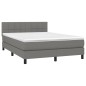 vidaXL Cama box spring con colchón tela gris oscuro 140x200 cm vidaXL Cama box spring con colchón tela gris oscuro 140x200 cm