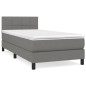 vidaXL Cama box spring con colchón tela gris oscuro 90x190 cm vidaXL Cama box spring con colchón tela gris oscuro 90x190 cm