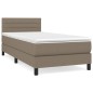 vidaXL Cama box spring con colchón tela gris taupe 90x200 cm vidaXL Cama box spring con colchón tela gris taupe 90x200 cm