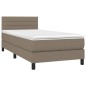vidaXL Cama box spring con colchón tela gris taupe 80x200 cm vidaXL Cama box spring con colchón tela gris taupe 80x200 cm