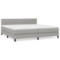vidaXL Cama box spring con colchón tela gris claro 200x200 cm vidaXL Cama box spring con colchón tela gris claro 200x200 cm