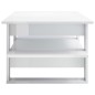 vidaXL Mesa de centro de aglomerado blanco con brillo 110x55x42 cm vidaXL Mesa de centro de aglomerado blanco con brillo 110x55x42 cm