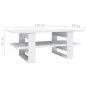 vidaXL Mesa de centro de aglomerado blanco con brillo 110x55x42 cm vidaXL Mesa de centro de aglomerado blanco con brillo 110x55x42 cm