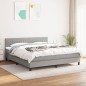vidaXL Cama box spring con colchón tela gris claro 160x200 cm vidaXL Cama box spring con colchón tela gris claro 160x200 cm