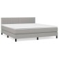 vidaXL Cama box spring con colchón tela gris claro 160x200 cm vidaXL Cama box spring con colchón tela gris claro 160x200 cm