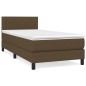 vidaXL Cama box spring con colchón tela marrón oscuro 100x200 cm vidaXL Cama box spring con colchón tela marrón oscuro 100x200 cm