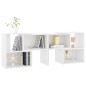 vidaXL Mueble de TV madera contrachapada blanco brillante 104x30x52 cm
