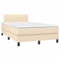 vidaXL Cama box spring con colchón tela color crema 120x200 cm vidaXL Cama box spring con colchón tela color crema 120x200 cm