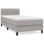 vidaXL Cama box spring con colchón tela gris claro 90x200 cm vidaXL Cama box spring con colchón tela gris claro 90x200 cm