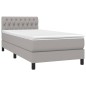 vidaXL Cama box spring con colchón tela gris claro 90x200 cm vidaXL Cama box spring con colchón tela gris claro 90x200 cm