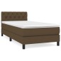 vidaXL Cama box spring con colchón tela marrón oscuro 80x200 cm vidaXL Cama box spring con colchón tela marrón oscuro 80x200 cm
