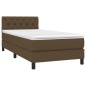 vidaXL Cama box spring con colchón tela marrón oscuro 80x200 cm vidaXL Cama box spring con colchón tela marrón oscuro 80x200 cm