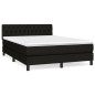 vidaXL Cama box spring con colchón tela negro 140x200 cm vidaXL Cama box spring con colchón tela negro 140x200 cm