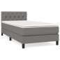 vidaXL Cama box spring con colchón tela gris oscuro 80x200 cm