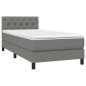 vidaXL Cama box spring con colchón tela gris oscuro 80x200 cm