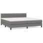 vidaXL Cama box spring con colchón tela gris oscuro 200x200 cm vidaXL Cama box spring con colchón tela gris oscuro 200x200 cm