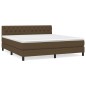 vidaXL Cama box spring con colchón tela marrón oscuro 160x200 cm
