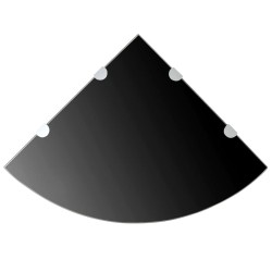 vidaXL Estante de esquina con soportes cromados vidrio negro 45x45 cm
