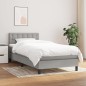 vidaXL Cama box spring con colchón tela gris claro 80x200 cm vidaXL Cama box spring con colchón tela gris claro 80x200 cm