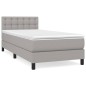 vidaXL Cama box spring con colchón tela gris claro 80x200 cm vidaXL Cama box spring con colchón tela gris claro 80x200 cm