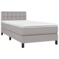 vidaXL Cama box spring con colchón tela gris claro 80x200 cm vidaXL Cama box spring con colchón tela gris claro 80x200 cm