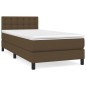 vidaXL Cama box spring con colchón tela marrón oscuro 90x200 cm