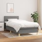 vidaXL Cama box spring con colchón tela gris oscuro 90x200 cm vidaXL Cama box spring con colchón tela gris oscuro 90x200 cm