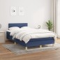 vidaXL Cama box spring con colchón tela azul 120x200 cm vidaXL Cama box spring con colchón tela azul 120x200 cm