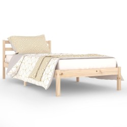 vidaXL Estructura de cama de madera maciza de pino 90x200 cm