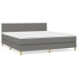 vidaXL Cama box spring con colchón tela gris oscuro 160x200 cm vidaXL Cama box spring con colchón tela gris oscuro 160x200 cm
