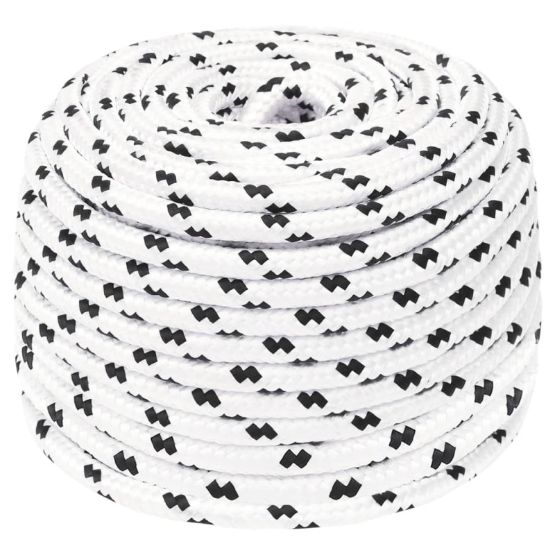 vidaXL Cuerda para barco trenzada poliéster blanco 6 mmx100 m vidaXL Cuerda para barco trenzada poliéster blanco 6 mmx100 m