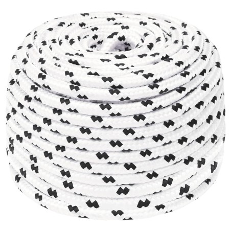 vidaXL Cuerda para barco trenzada poliéster blanco 6 mmx100 m