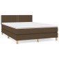 vidaXL Cama box spring con colchón tela marrón oscuro 140x200 cm vidaXL Cama box spring con colchón tela marrón oscuro 140x200 cm