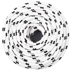 vidaXL Cuerda para barco trenzada poliéster blanco 6 mmx100 m