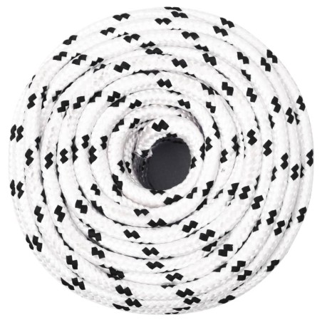 vidaXL Cuerda para barco trenzada poliéster blanco 6 mmx100 m