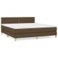 vidaXL Cama box spring con colchón tela marrón oscuro 180x200 cm vidaXL Cama box spring con colchón tela marrón oscuro 180x200 cm