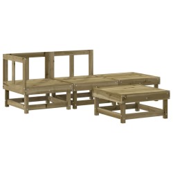 vidaXL Juego de muebles de jardín 4 pzas madera de pino impregnada